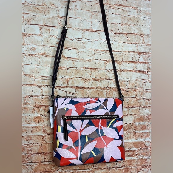 Kate Spade | Jackson Street Pebbled Pink Multi Leather Top Zip Crossbody Handbag - Picture 3 of 9